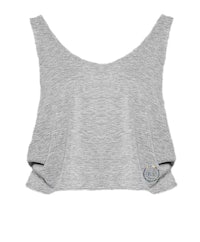a women's crop top in grey