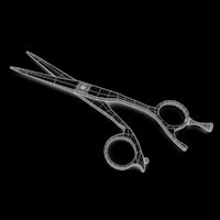 a pair of scissors on a black background