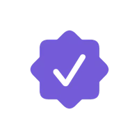 a purple check mark icon on a black background