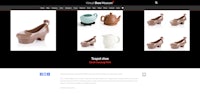 a website with a variety of shoes and mugs