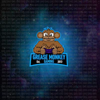 grease monkey logo on a blue background