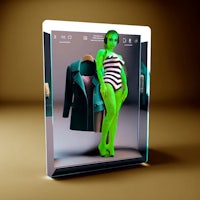 a 3d model of a woman in a green swimsuit