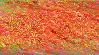 a red and orange pixelated background