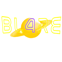 the word blare on a black background