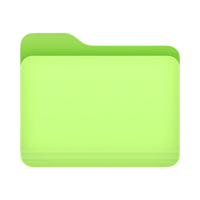 a green folder icon on a black background