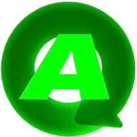 a green letter a logo on a black background