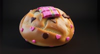 a 3d model of an easter egg with hearts on it