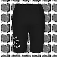 a black sweat short with a logo on it