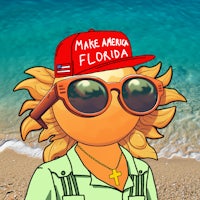 a cartoon character wearing sunglasses and a hat with the words make america florida