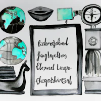 a black and white drawing of a clock, a clock, a clock, and a clock