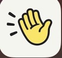 a yellow hand with an arrow on it