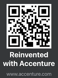 a qr code with the words reinvented with accenture