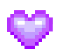 a purple pixel heart on a black background