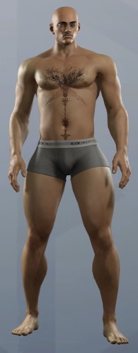 a 3d image of a man in a boxer shorts
