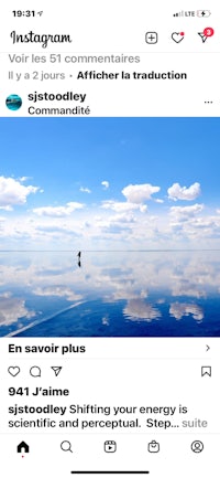 a screenshot of an instagram app with a picture of a person in the water