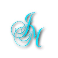 a blue monogram with the letter j and m