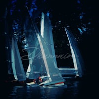 a group of sailboats in the water