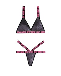 a pair of thongs with the words sexy sexy sexy sexy sex