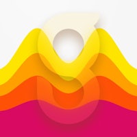 an orange and yellow wavy background with the number 8