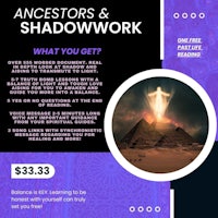 a flyer for ancestors and shadowwork