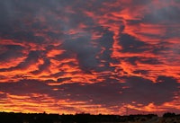 the sky is red and orange