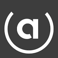 the letter a in a circle on a black background