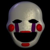 a clown mask on a black background