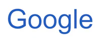 the google logo is shown on a white background