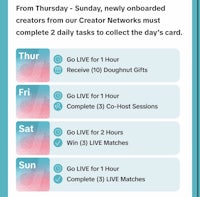 a flyer for the creator network's daily tasks