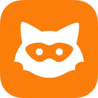 a cat wearing a mask on an orange square