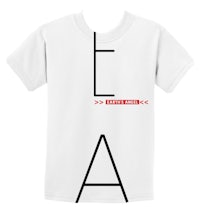 a white t - shirt with the letter a on it
