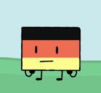 a cartoon character with the flag of germany