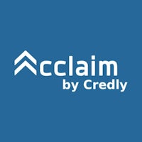 acclaim by credly logo on a blue background