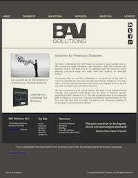 a website design for bam solutions