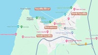 a map showing the location of the resort