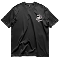a black t - shirt with an image of a dragon on it