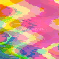 a colorful abstract painting on a white background