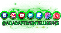 a green background with the words aqaptive intelligence