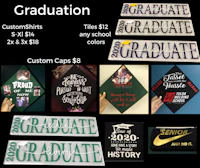 a graduation cap with a number of different designs