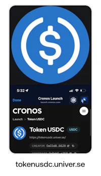 a screenshot of the cronos app on a phone