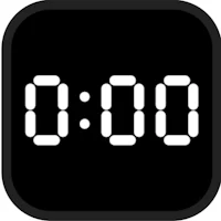 a black and white clock icon on a white background