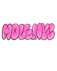 a black background with a pink word on it