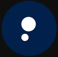 a blue circle with a white dot in the middle
