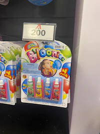 a package of bubbles is on display in a store