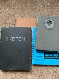a sketchbook, a sketchbook, and a kodak sketchbook