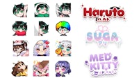 a collection of anime emojis with different characters