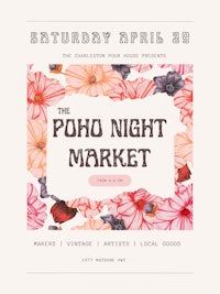 a flyer for the poho night market