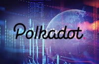 the word polkadot on a dark background