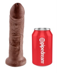 a chocolate dildo and a can of soda