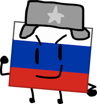 a cartoon of a russian flag with an angry face
